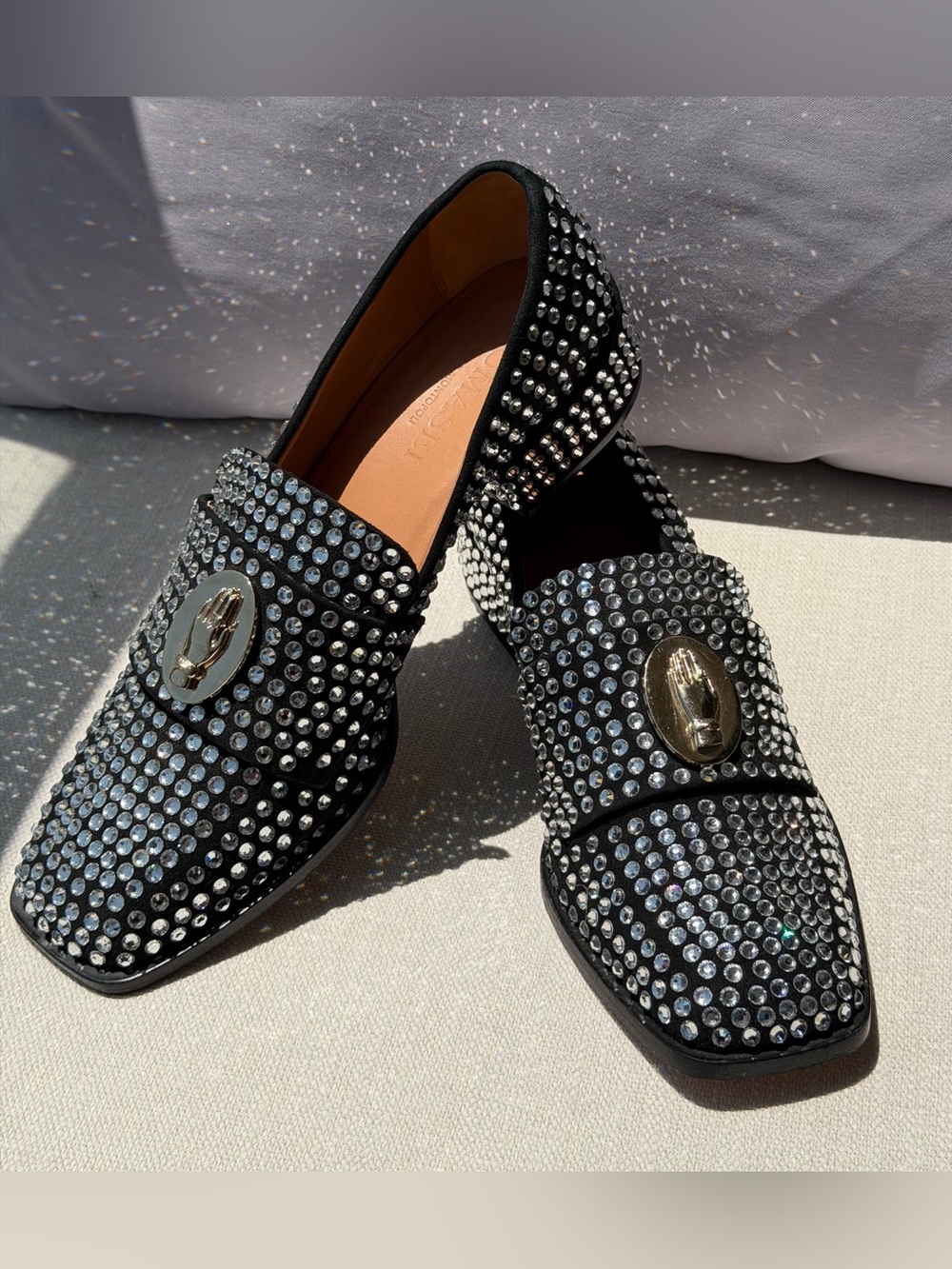 JVB x Nomasei Nono Suede Rhinestone loafers size 7.5